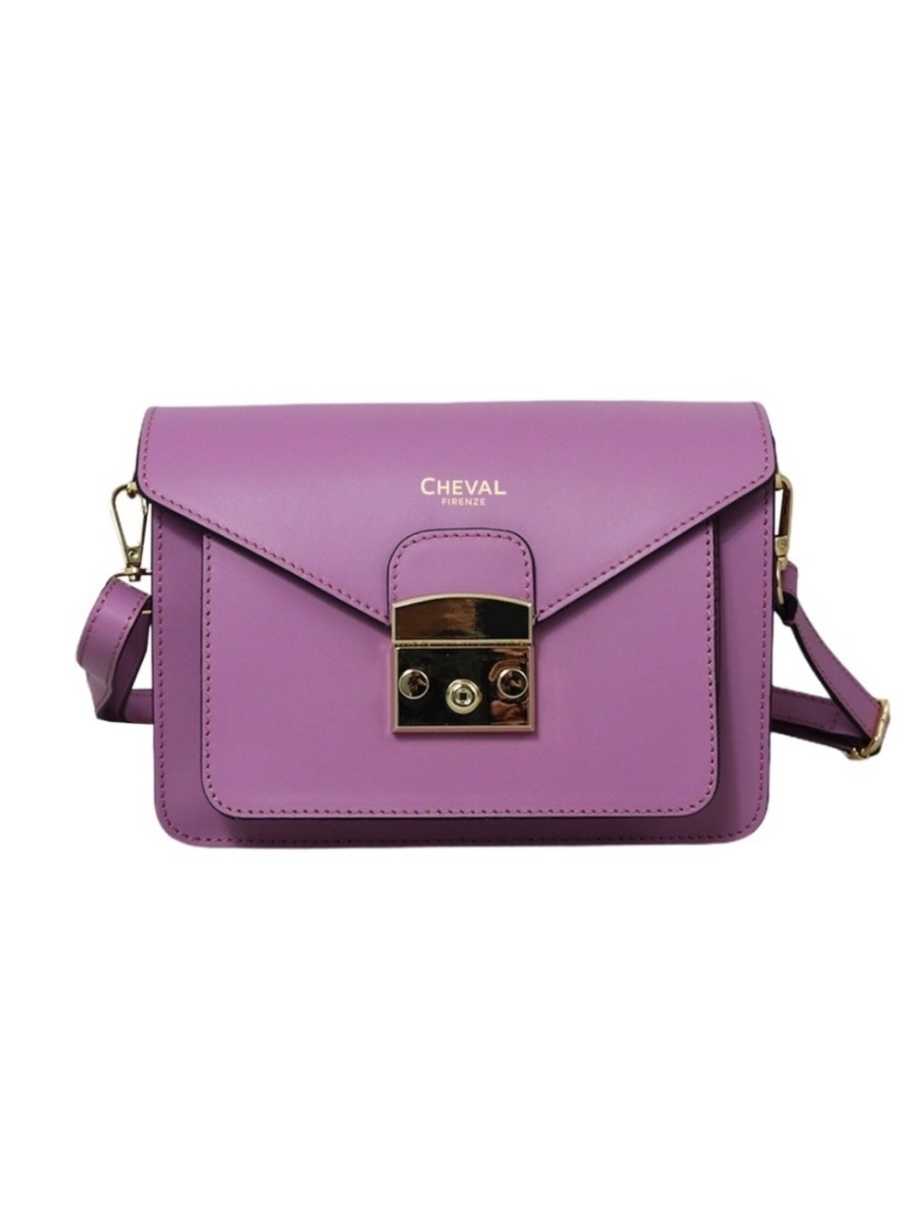 NWT CHEVAL FIRENZE Italian Leather Crossbody Bag Fuchsia Made in Italy